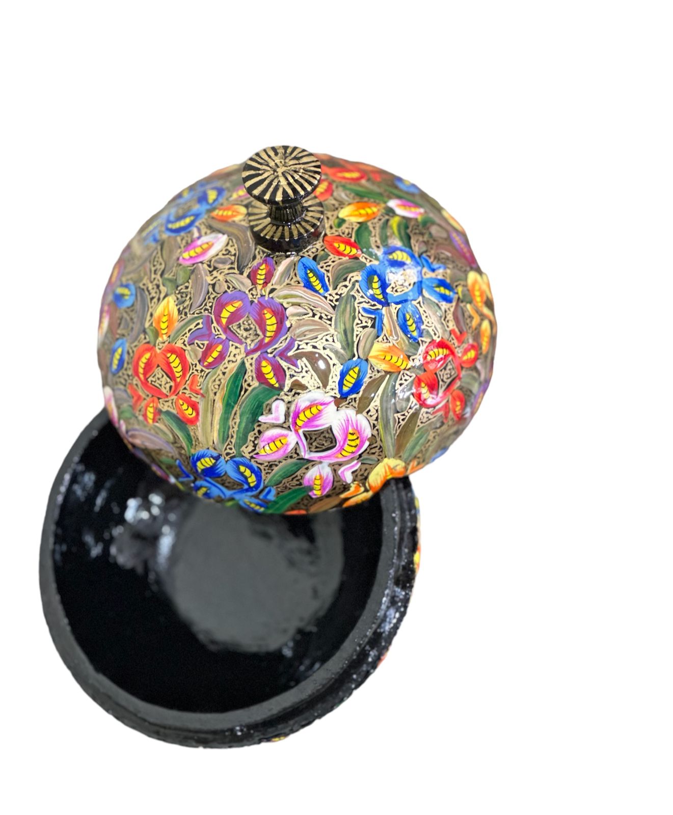 Paper mache box,kashmiri paper mache,paper mache box with lid,hand painted powder box,handmade paper mache box,kashmir paper mache,2 box set